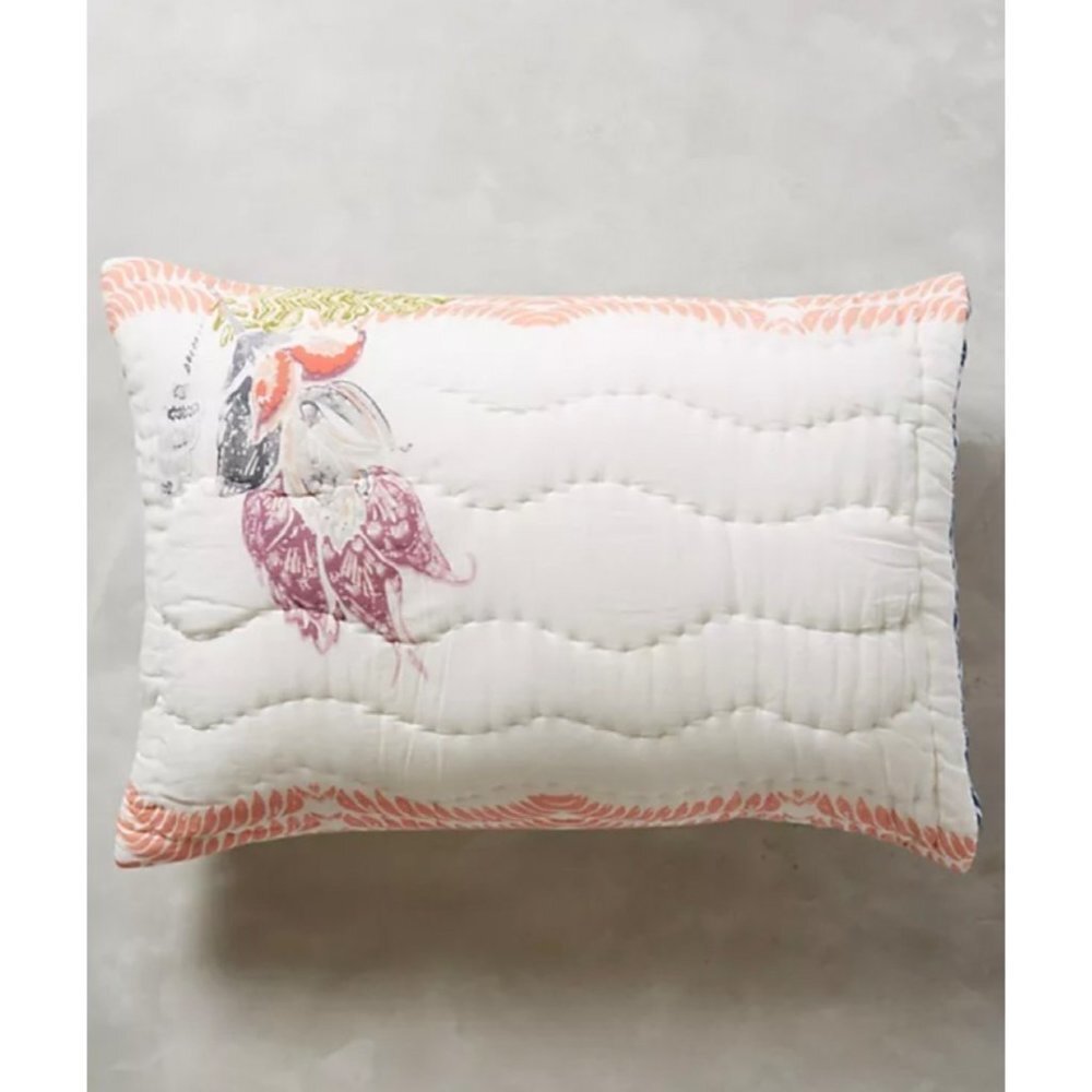 Anthropologie Woodblock Floral Shams